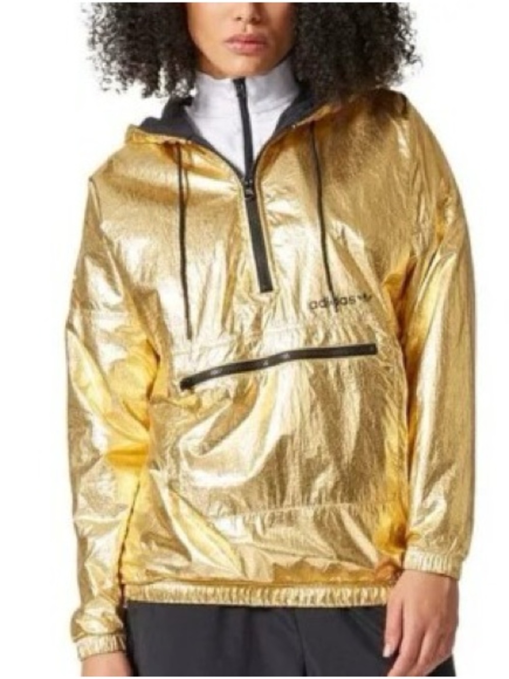 Adidas Women’s Metallic Gold Windbreaker Jacket